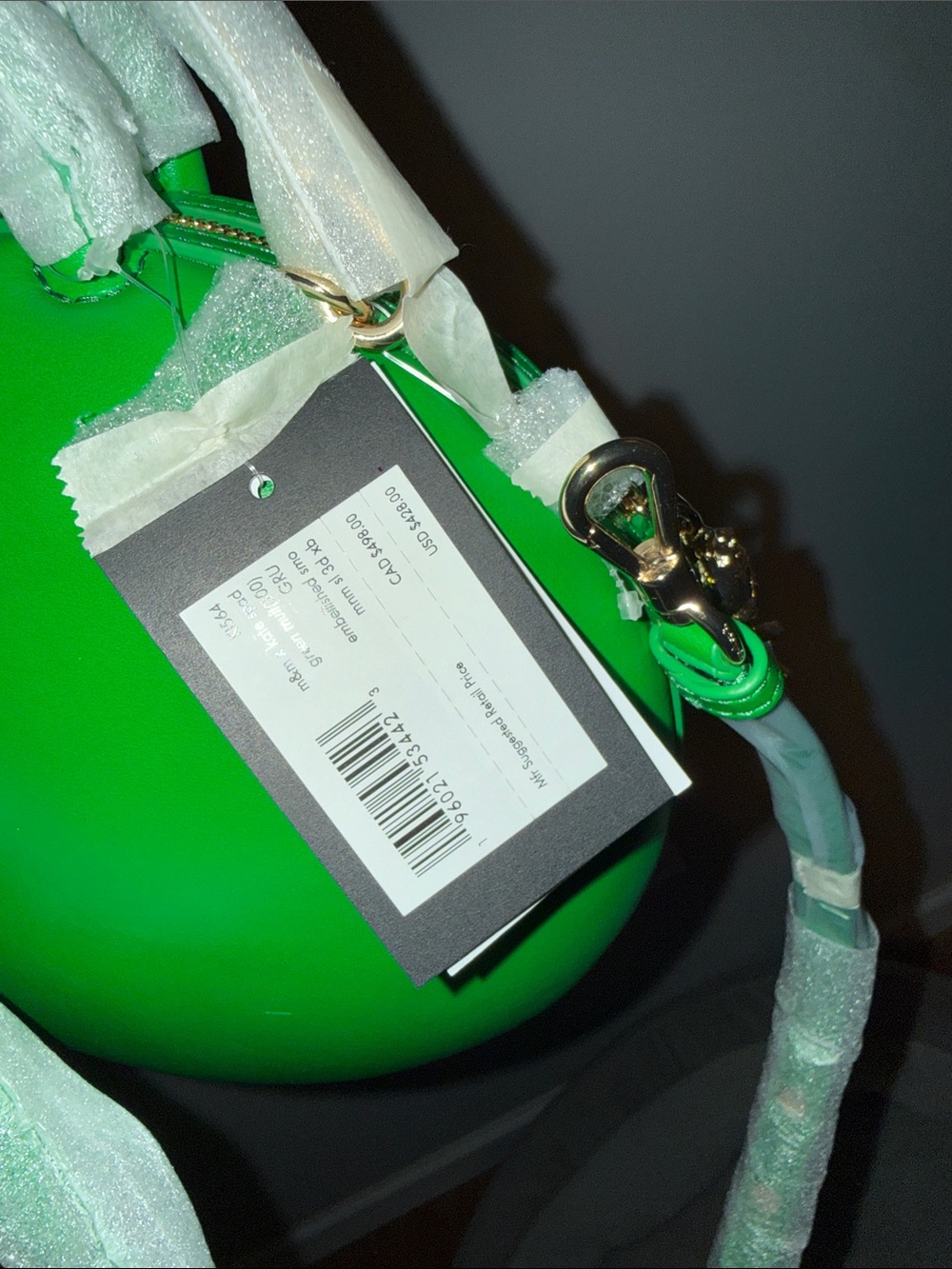 kate spade x M&M’s collab Green Round Crossbody with Rhinestone 'm' - Picture 6 of 8